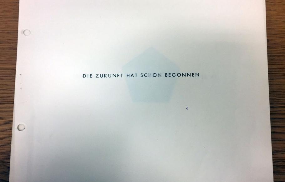 Deckblatt aus dem trigon69-Wettbewerbsbeitrag von Bernhard Frankfurter, Jörg Mayr und Helmut Strobl – © Foto: Bernd Trasberger